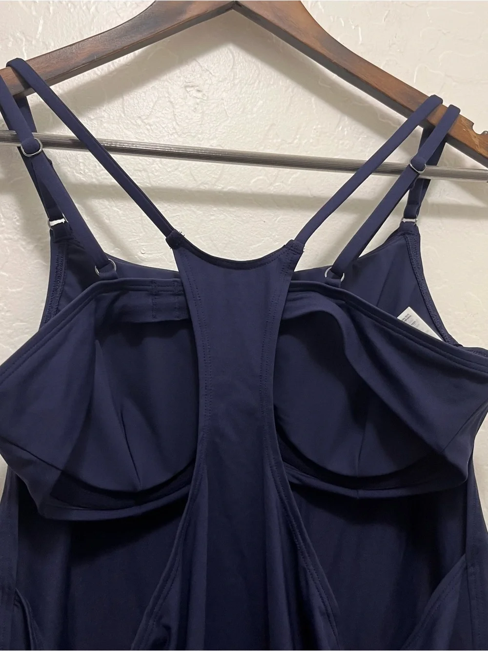 Athleta Seascape Navy Bra Cup Tankini Swim Top Size 36B/C